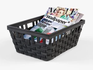 wicker basket ikea knarra 3D Model