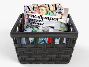 wicker basket ikea knarra 3D Model