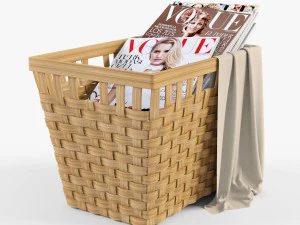 wicker basket ikea knarra 3D Model