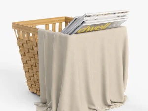 wicker basket ikea knarra 3D Model