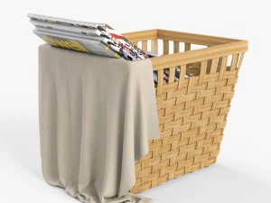 wicker basket ikea knarra 3D Model