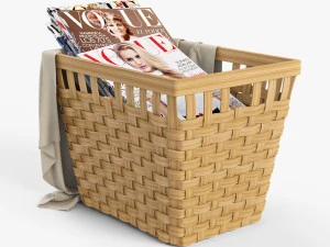 wicker basket ikea knarra 3D Model