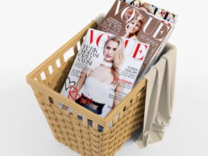 wicker basket ikea knarra 3D Model