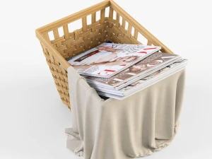 wicker basket ikea knarra 3D Model