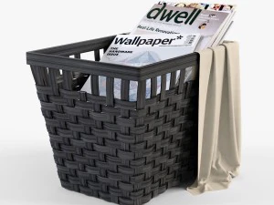 wicker basket ikea knarra 3D Model