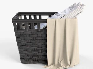 wicker basket ikea knarra 3D Model