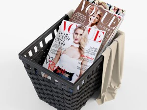wicker basket ikea knarra 3D Model