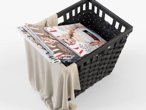 wicker basket ikea knarra 3D Model