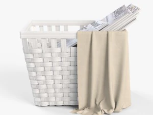 wicker basket ikea knarra 3D Model