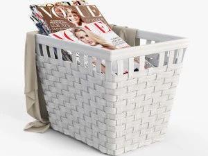 wicker basket ikea knarra 3D Model