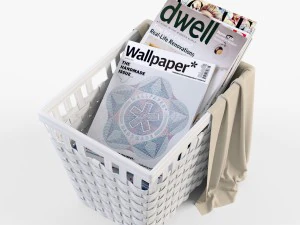 wicker basket ikea knarra 3D Model
