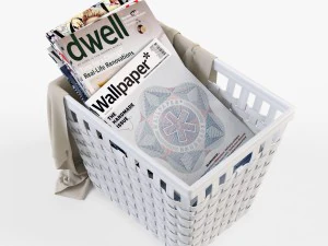 wicker basket ikea knarra 3D Model