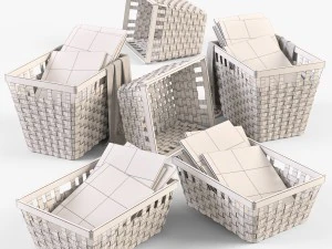 wicker basket ikea knarra 3D Model