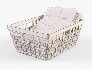 wicker basket ikea knarra 3D Model