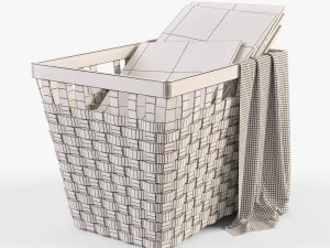 wicker basket ikea knarra 3D Model