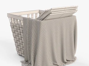 wicker basket ikea knarra 3D Model