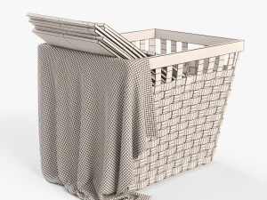 wicker basket ikea knarra 3D Model