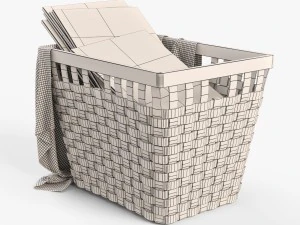 wicker basket ikea knarra 3D Model