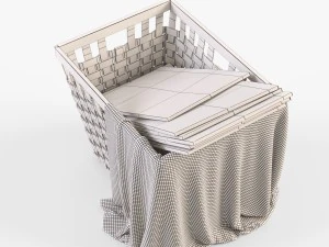 wicker basket ikea knarra 3D Model