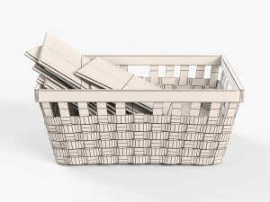 wicker basket ikea knarra 3D Model
