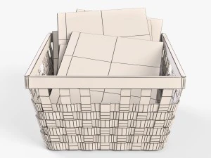 wicker basket ikea knarra 3D Model
