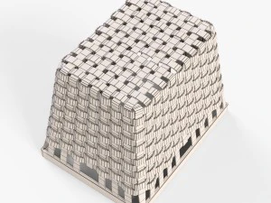 wicker basket ikea knarra 3D Model