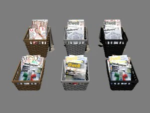 wicker basket ikea knarra 3D Model