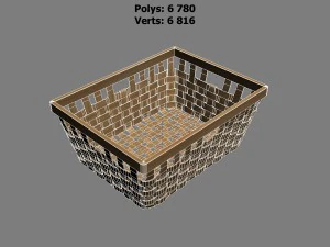 wicker basket ikea knarra 3D Model