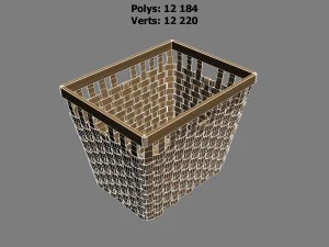wicker basket ikea knarra 3D Model