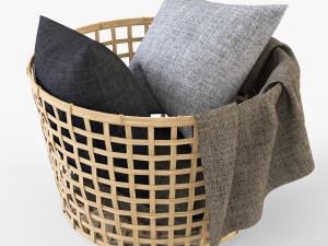 wicker basket ikea gaddis set 3D मॉडल