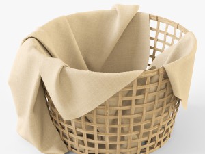 wicker basket ikea gaddis set 3D मॉडल