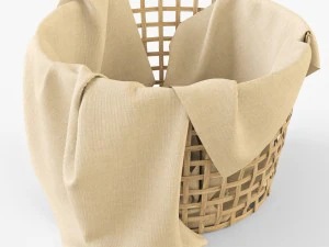 wicker basket ikea gaddis set 3D Model