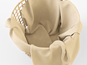 wicker basket ikea gaddis set 3D मॉडल