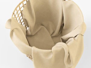 wicker basket ikea gaddis set 3D Model