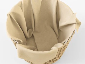 wicker basket ikea gaddis set 3D Model