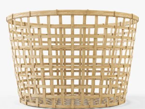 wicker basket ikea gaddis set 3D Model