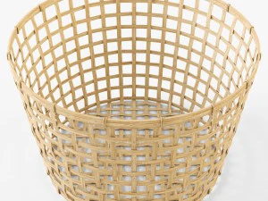 wicker basket ikea gaddis set 3D Model