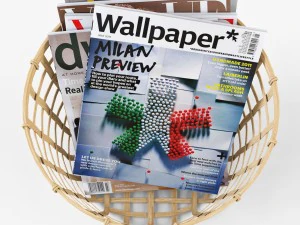 wicker basket ikea gaddis set 3D Model