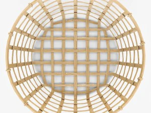 wicker basket ikea gaddis set 3D Model