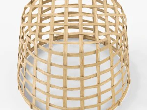 wicker basket ikea gaddis set 3D Model