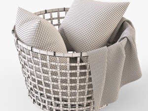wicker basket ikea gaddis set 3D मॉडल