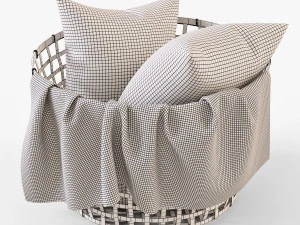 wicker basket ikea gaddis set 3D Model