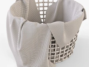 wicker basket ikea gaddis set 3D Model