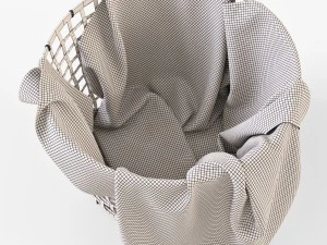 wicker basket ikea gaddis set 3D Model