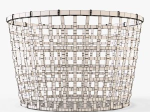 wicker basket ikea gaddis set 3D Model