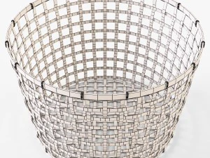 wicker basket ikea gaddis set 3D Model