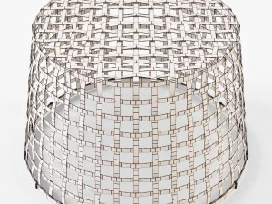 wicker basket ikea gaddis set 3D Model