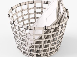wicker basket ikea gaddis set 3D मॉडल