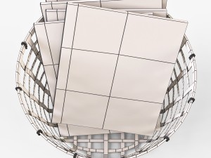 wicker basket ikea gaddis set 3D मॉडल