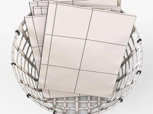 wicker basket ikea gaddis set 3D Model